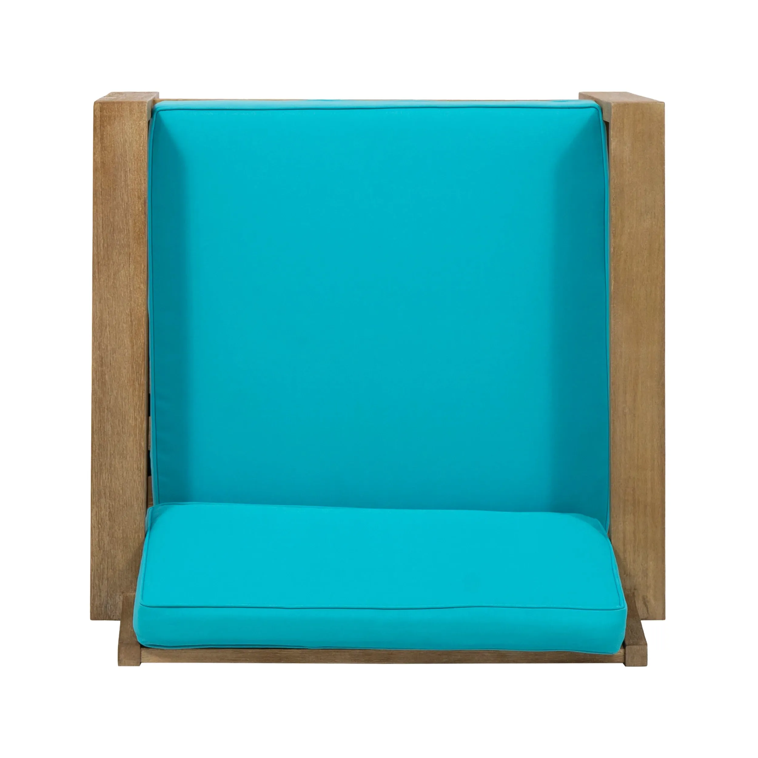 Miranda Outdoor Acacia Wood Club Chairs with Cushions (Set of 2)