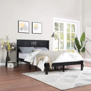 Modern Farmhouse Acacia Wood Queen Bed Platform - NH127113 throw blanket, decorative pillow