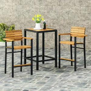 Modern Industrial Acacia Wood Barstool (Set of 2) - NH727213 patio chairs, outdoor seating
