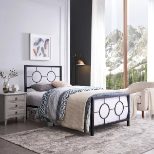 Modern Iron Twin Bed - NH321113 throw blanket, decorative pillow