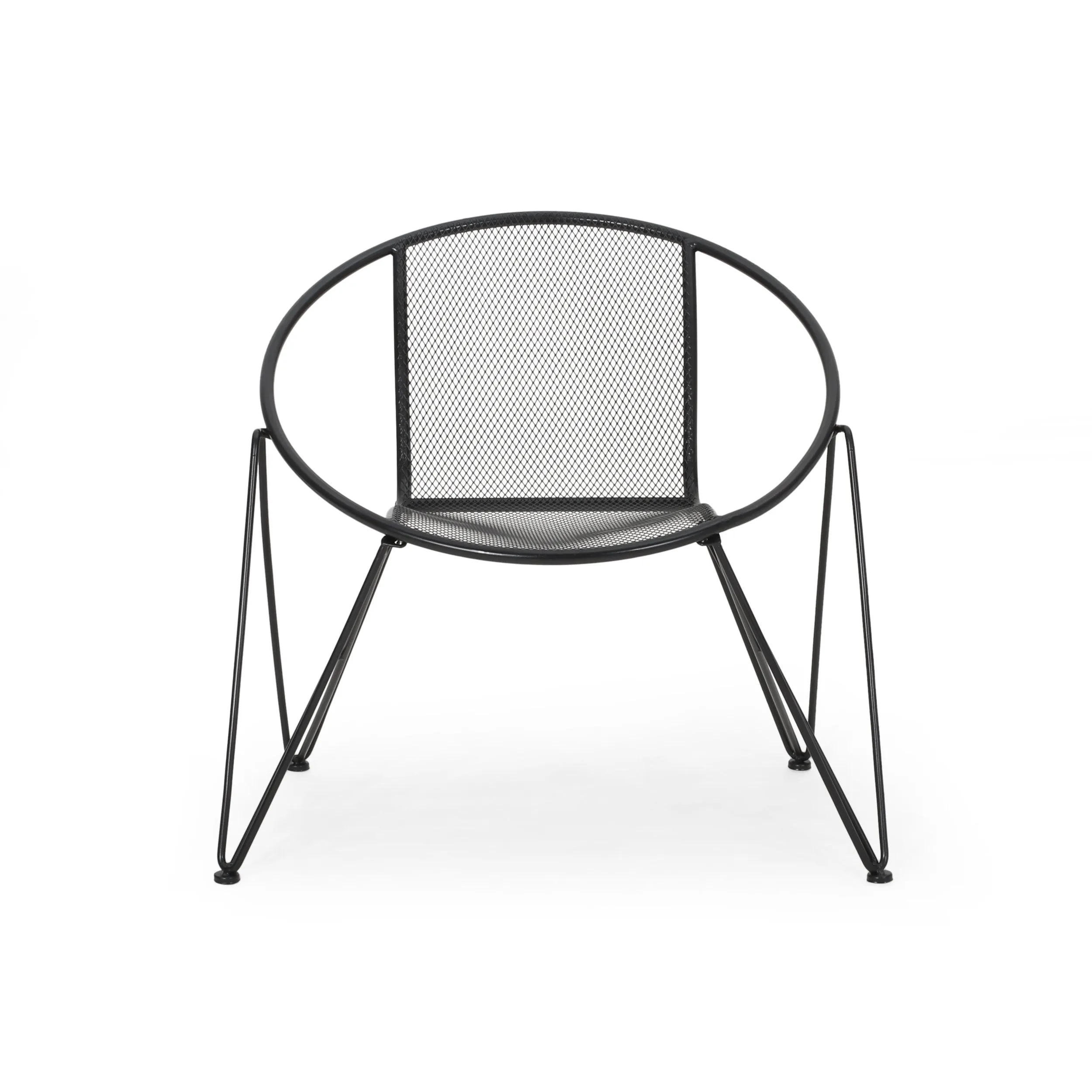 Modern Outdoor Iron Chat Set with Side Table - NH643013