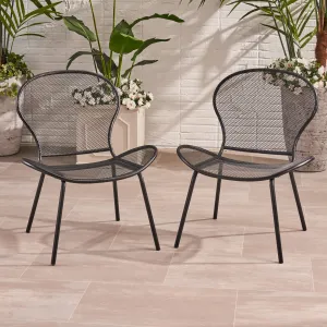 Modern Outdoor Iron Club Chair (Set of 2) - NH053013 patio chairs, outdoor seating