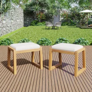Modern Outdoor Patio Dining Stool Bench with Cushions, Set of 2 patio chairs, outdoor seating
