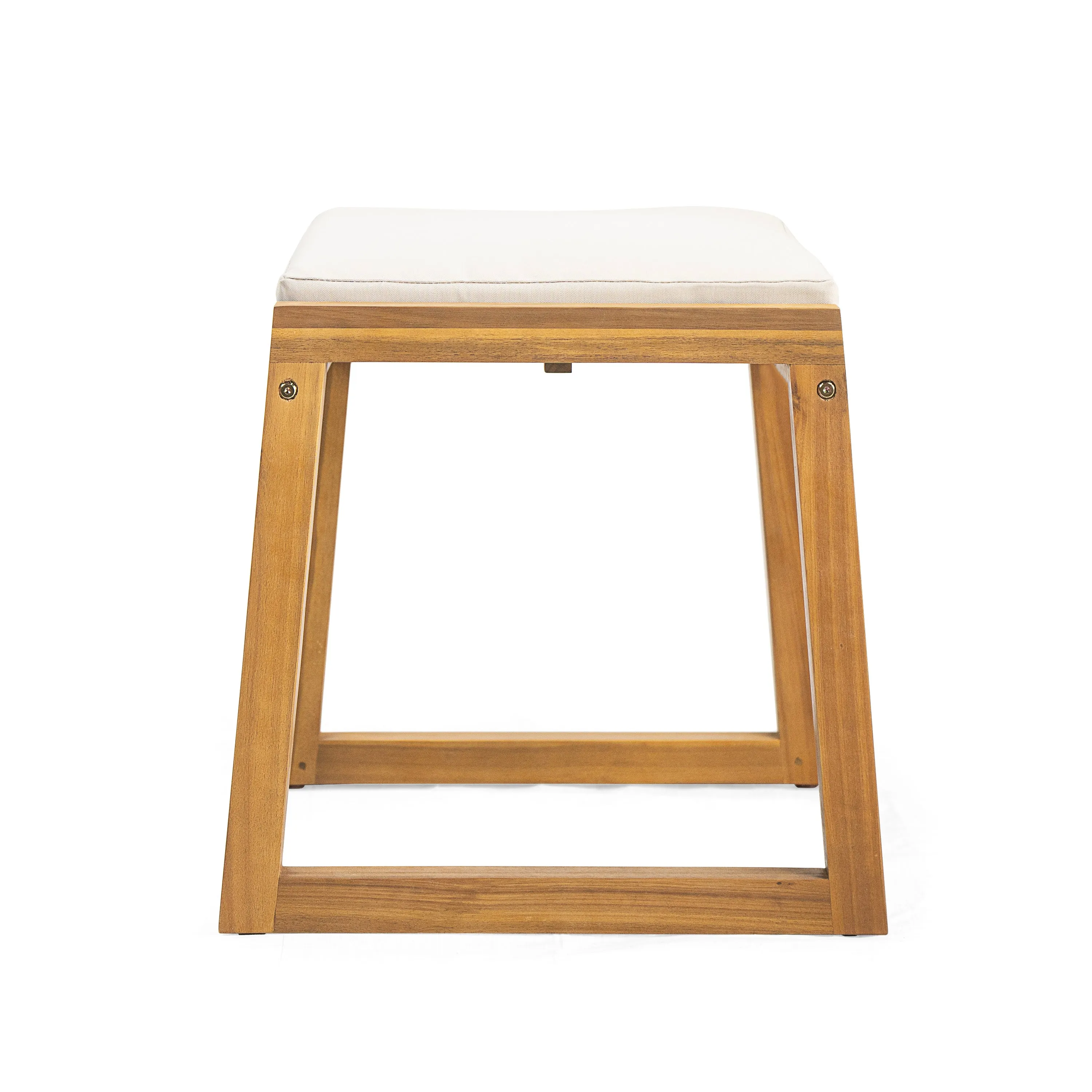 Modern Outdoor Patio Dining Stool Bench with Cushions, Set of 2