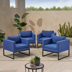 Modern Outdoor Upholstered Club Chair (Set of 4) - NH282013 patio chairs, outdoor seating