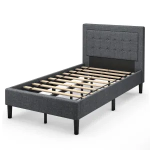Modern Platform Bed w/Button Tufted Headboard | Upholstered Bed Frame bed frame, queen bed