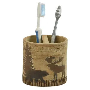 Moose in the Mountains Toothbrush Holder bathroom set, shower caddy