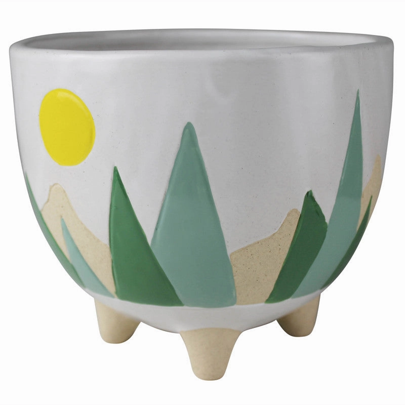 Mountainscape Cachepot, Ceramic