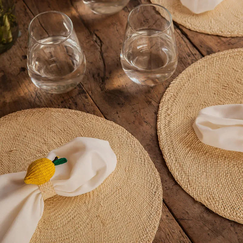 Nario  Set of 2 Woven Placemats D39cm, Natural