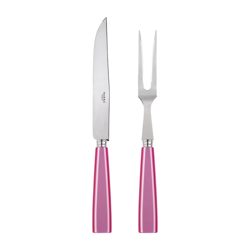 Natura 2 piece carving set, Pink round coffee table, wooden coffee table