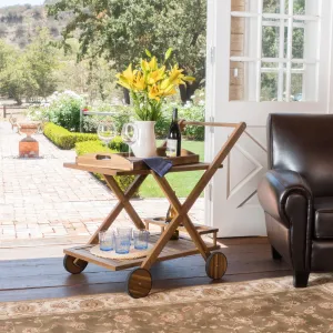 Natural Stained Acacia Wood Indoor Bar Cart - NH274892 patio chairs, outdoor seating