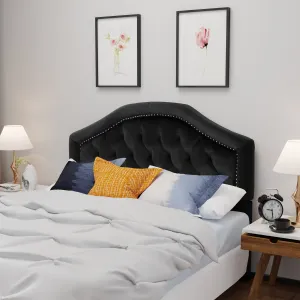 New Velvet Studded Seam Tufted Queen/Full Headboard - NH585303 queen headboard, wooden headboard