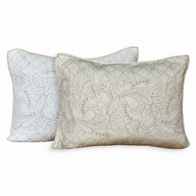 Nostalgia Home Valinda Ivory Shams pillowcases,cotton pillow covers,bed linen