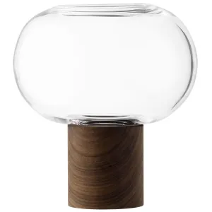 Oblate Vase, H21.5cm, Clear/Walnut kitchen island, storage cart