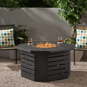 Octagonal Iron Fire Pit - NH218013 patio chairs, outdoor seating