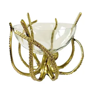 Octopus Bowl, H26.5cm, Gold napkin rings, dining placemats