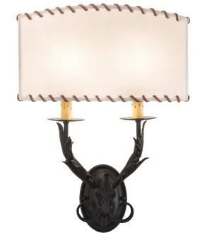 Old Wrought Iron Double Wall Sconce dining table decor, bar servingware
