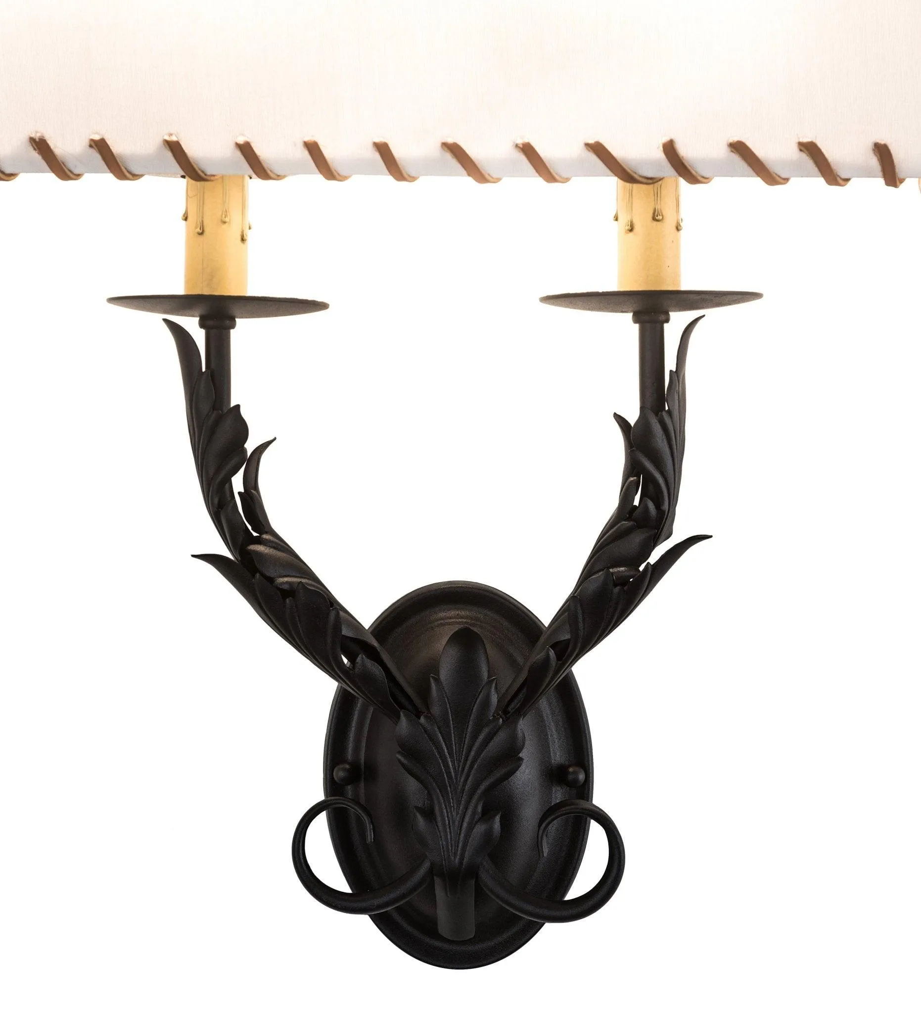 Old Wrought Iron Double Wall Sconce