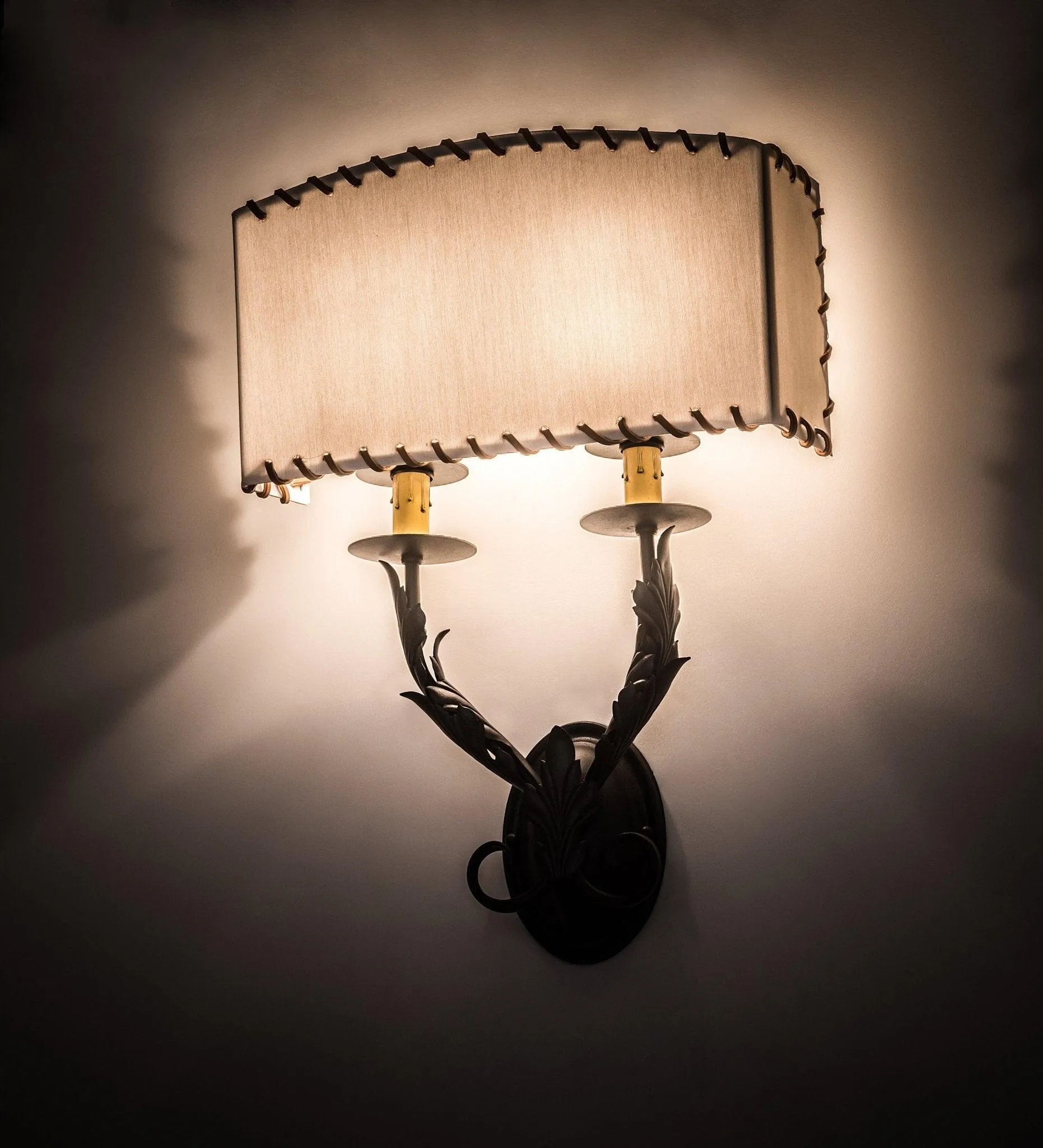 Old Wrought Iron Double Wall Sconce