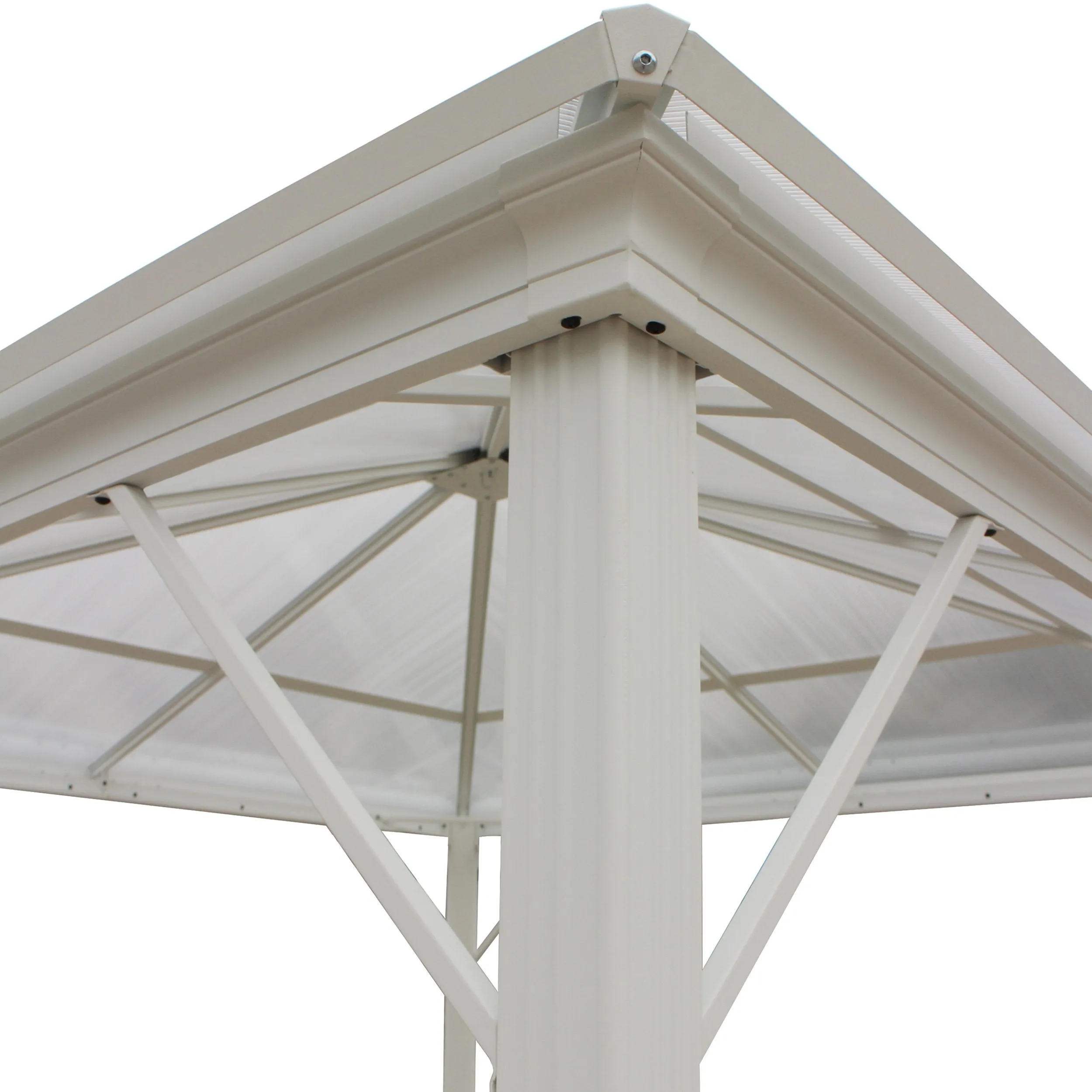 Outdoor 10 x 10 Foot Black Rust Proof Aluminum Framed Hardtop Gazebo (No Curtains) - NH183303