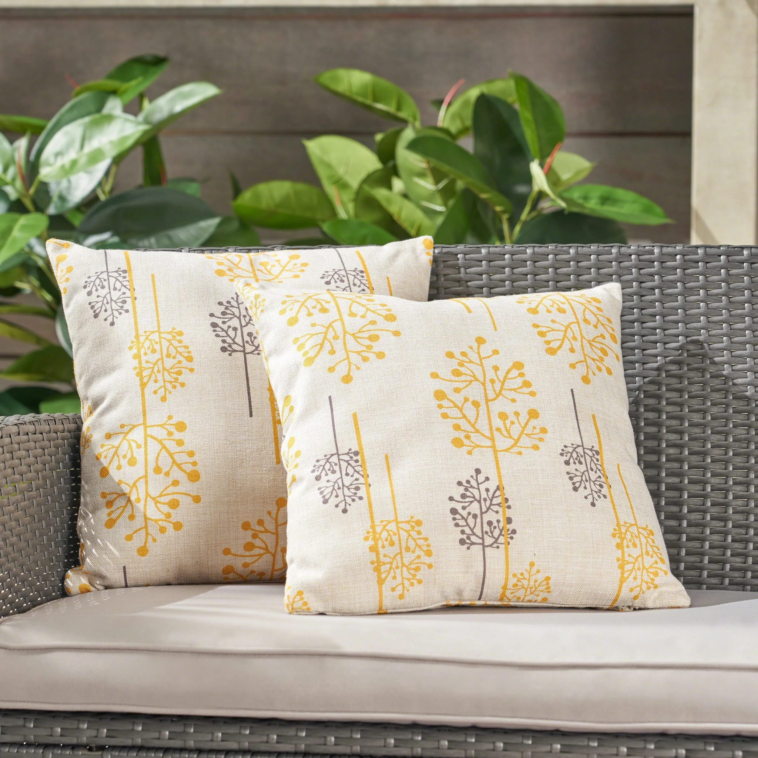 Outdoor 18-inch Water Resistant Square Pillows (Set of 2) - NH715503 patio chairs, outdoor seating