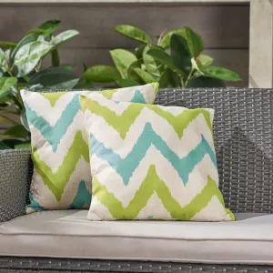 Outdoor 18-inch Water Resistant Square Pillows, Teal and Green - NH315503 patio chairs, outdoor seating
