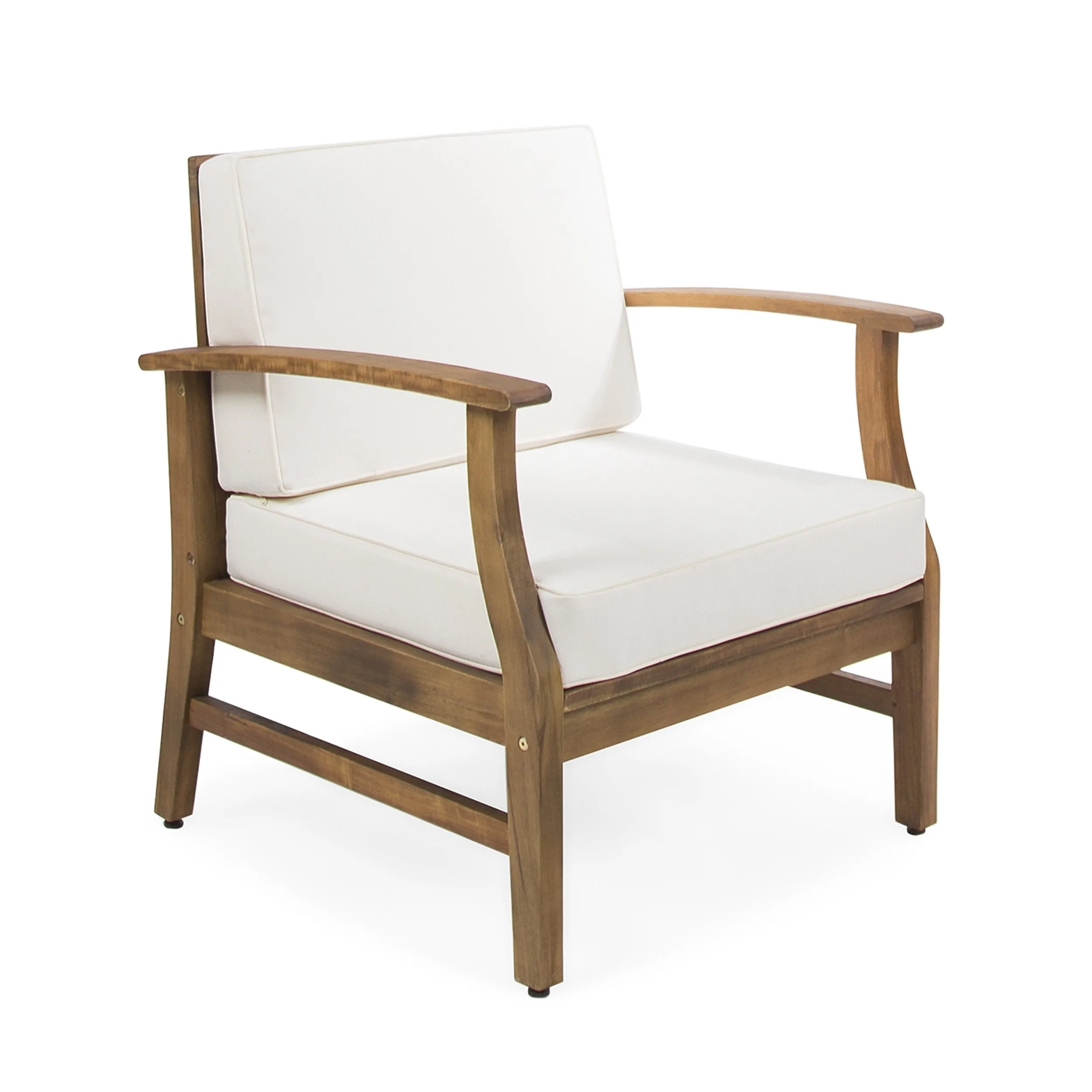 Outdoor 2 Seater Acacia Wood Chat Set with Cushions - NH822203