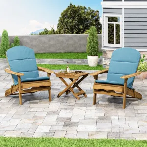 Outdoor 2 Seater Acacia Wood Chat Set with Water Resistant Cushions - NH010313 patio chairs, outdoor seating