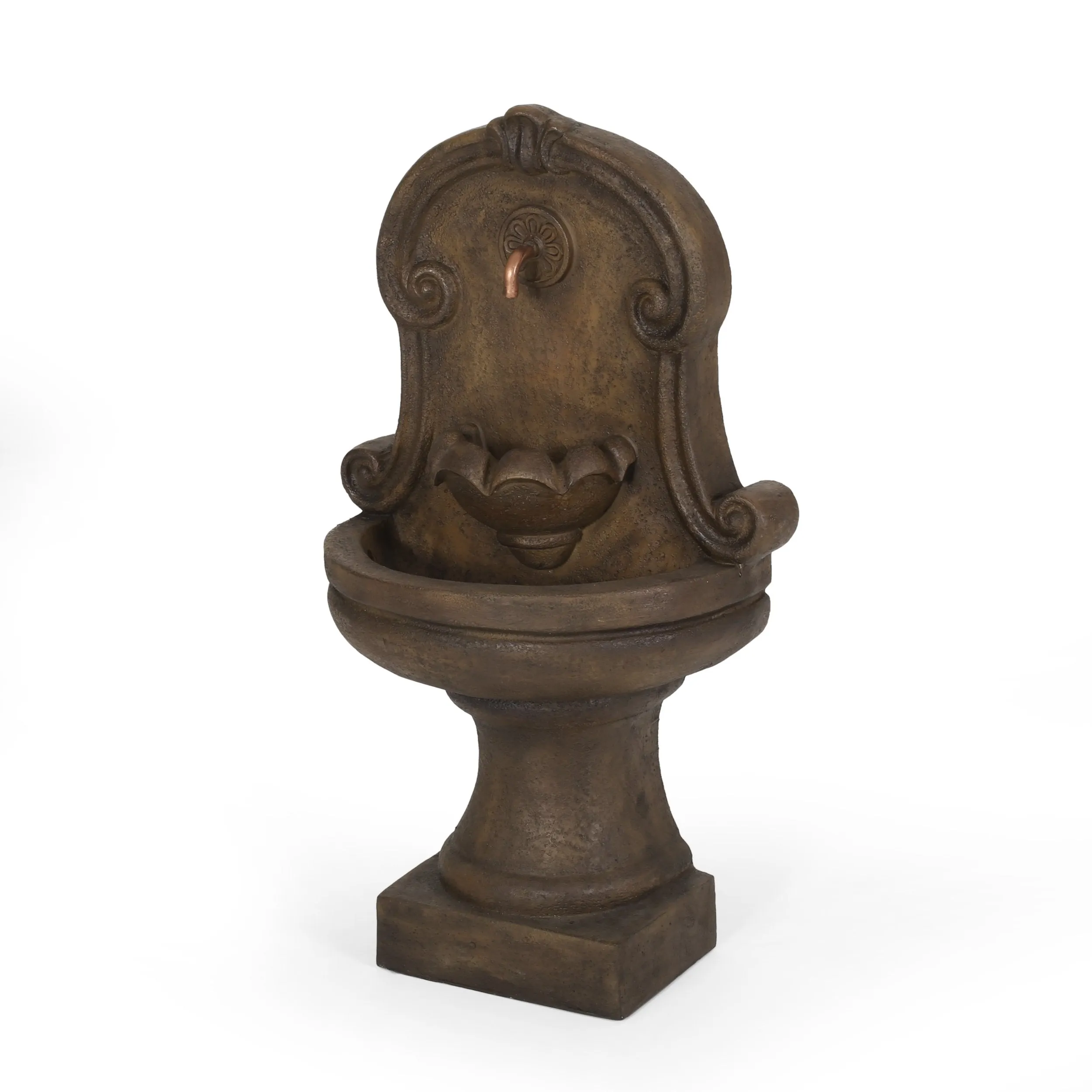 Outdoor 2-Tier Single Spout Fountain, Light Brown - NH157413 patio chairs, outdoor seating