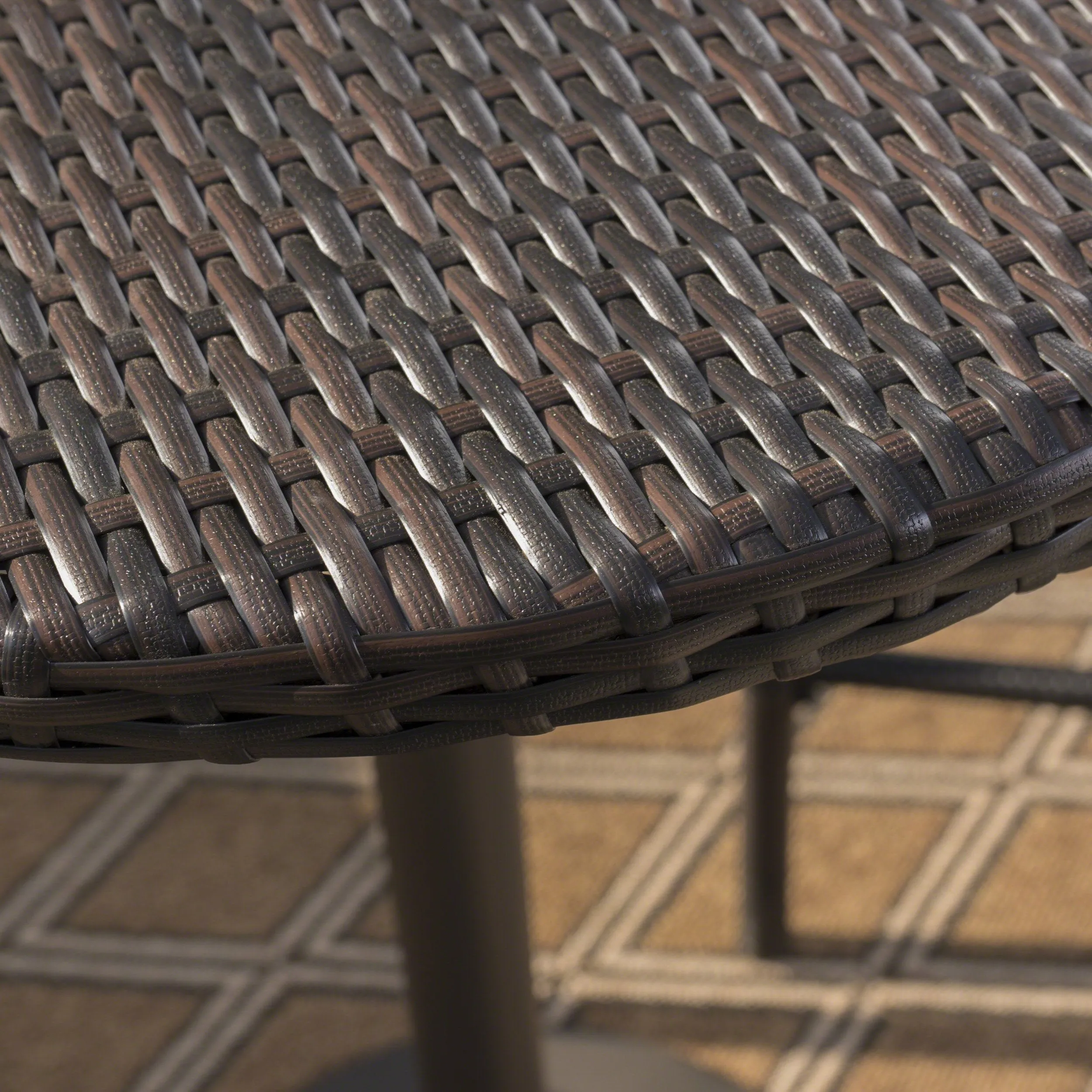 Outdoor 26 Inch Multi-brown Wicker Round Bar Table - NH344203