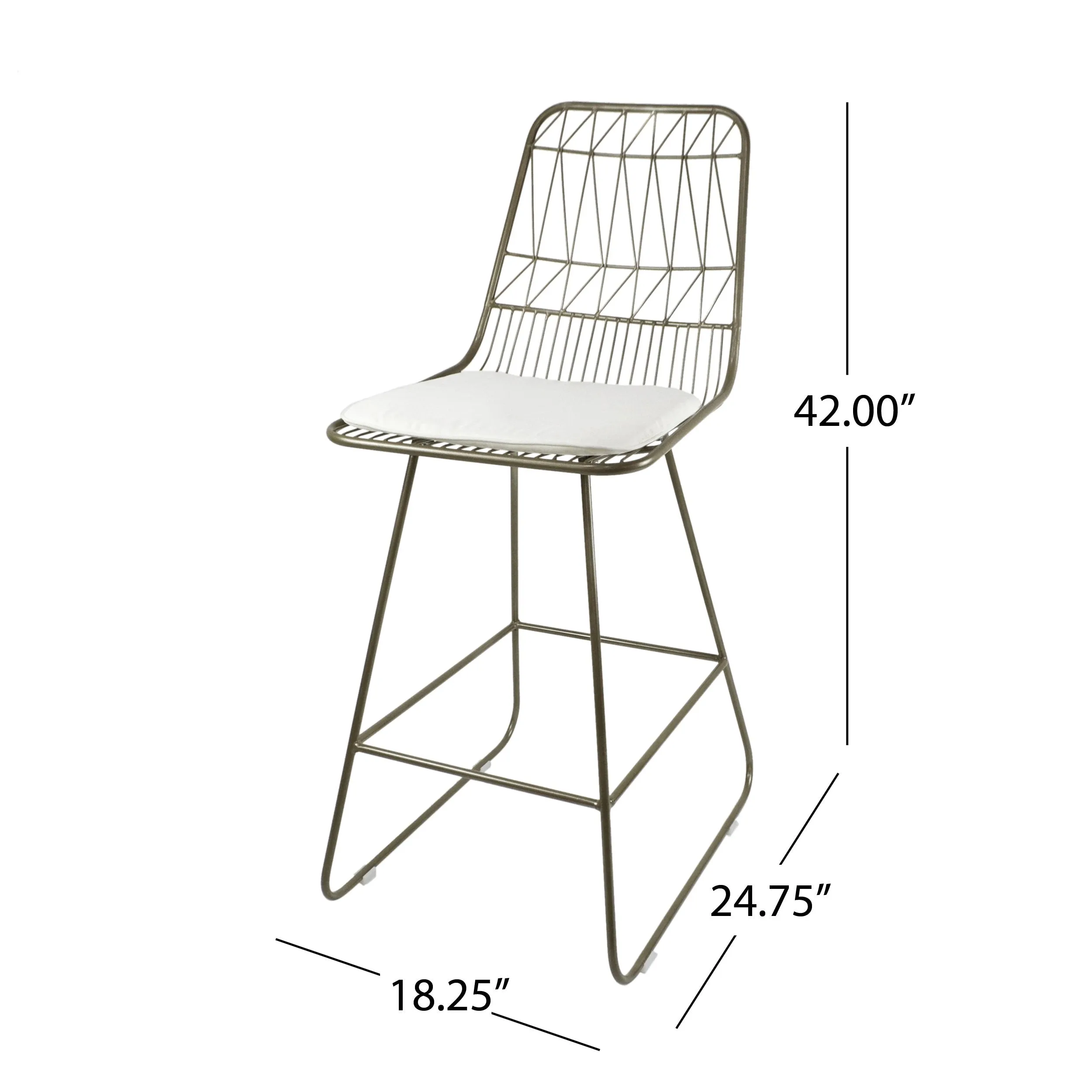 Outdoor 26" Seats Iron Counter Stools with Cushions (Set of 2) - NH895703