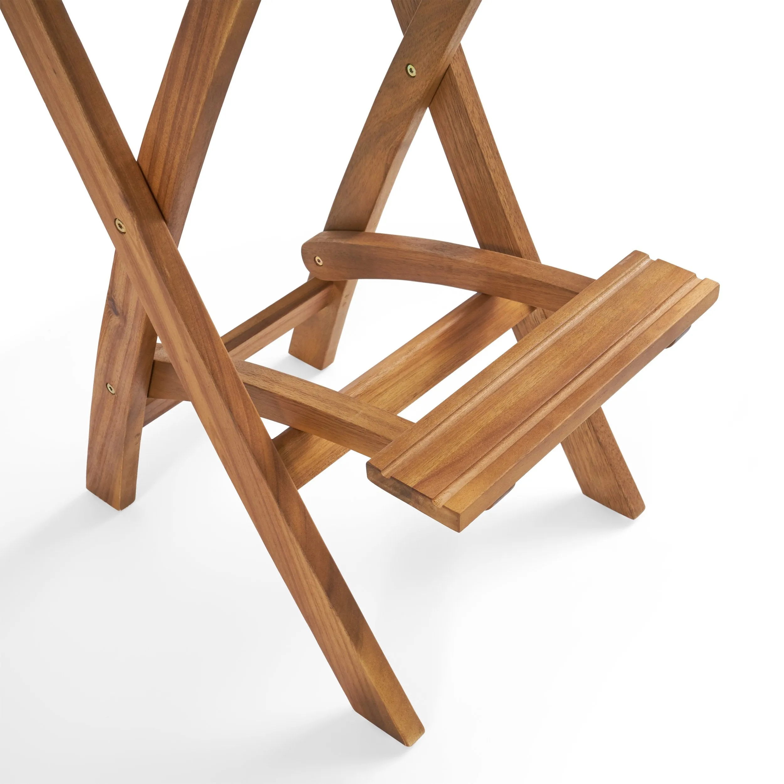 Outdoor 26" Square 3 Piece Wood and Wicker Bar Height Set - NH843903