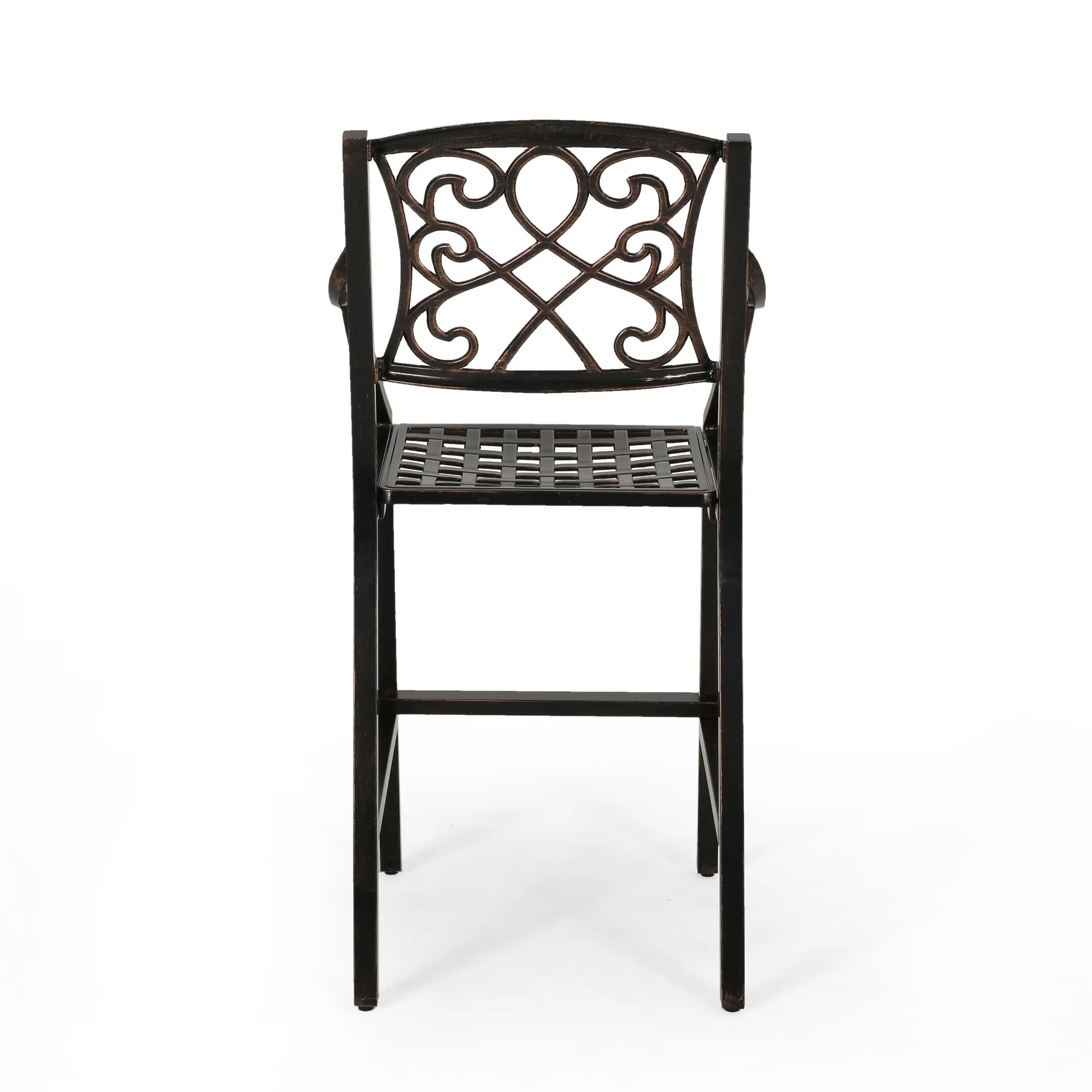 Outdoor 28" Aluminum Barstool (Set of 2), Copper Finish - NH938803