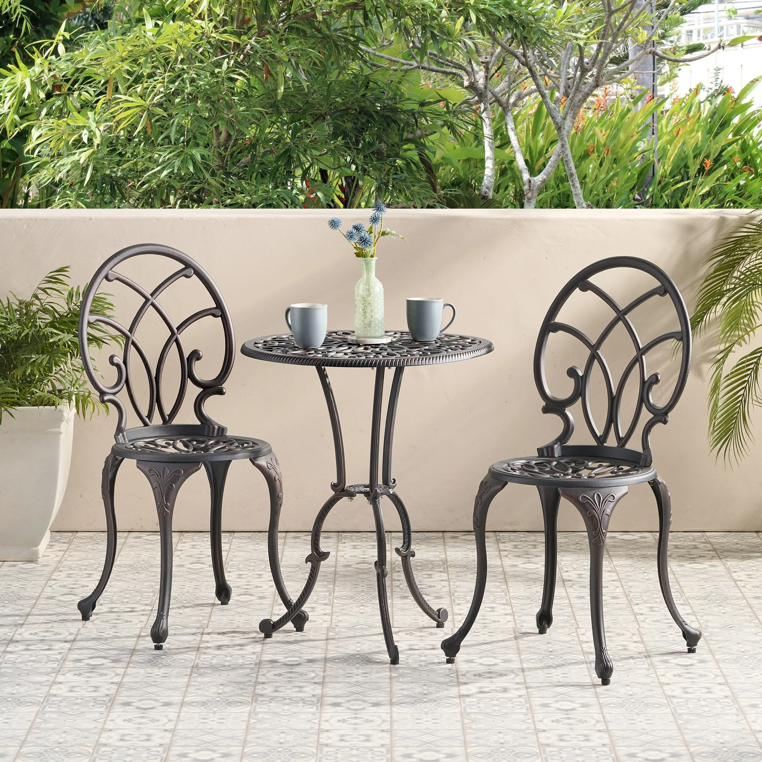 Outdoor 3-Piece Aluminum Bistro Set - NH261232 patio chairs, outdoor seating