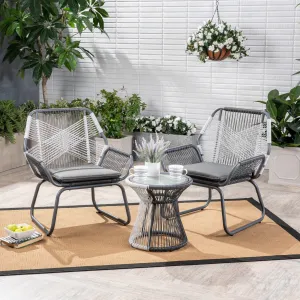 Outdoor 3 Piece Faux Rattan Chat Set - NH332503 patio chairs, outdoor seating