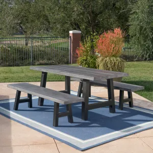 Outdoor 3 Piece Light Weight Concrete Picnic Set - NH287303 patio chairs, outdoor seating