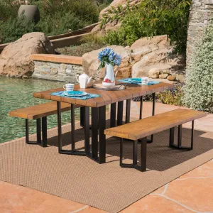 Outdoor 3 Piece Light Weight Concrete Picnic Set - NH501403 patio chairs, outdoor seating