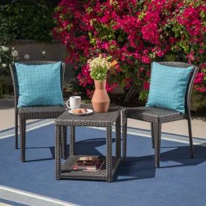 Outdoor 3 Piece Wicker Chat Set, Grey - NH615403 patio chairs, outdoor seating