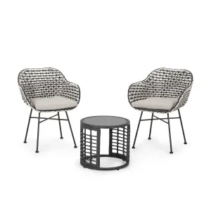 Outdoor 3 Piece Wicker Chat Set - NH107313 patio chairs, outdoor seating