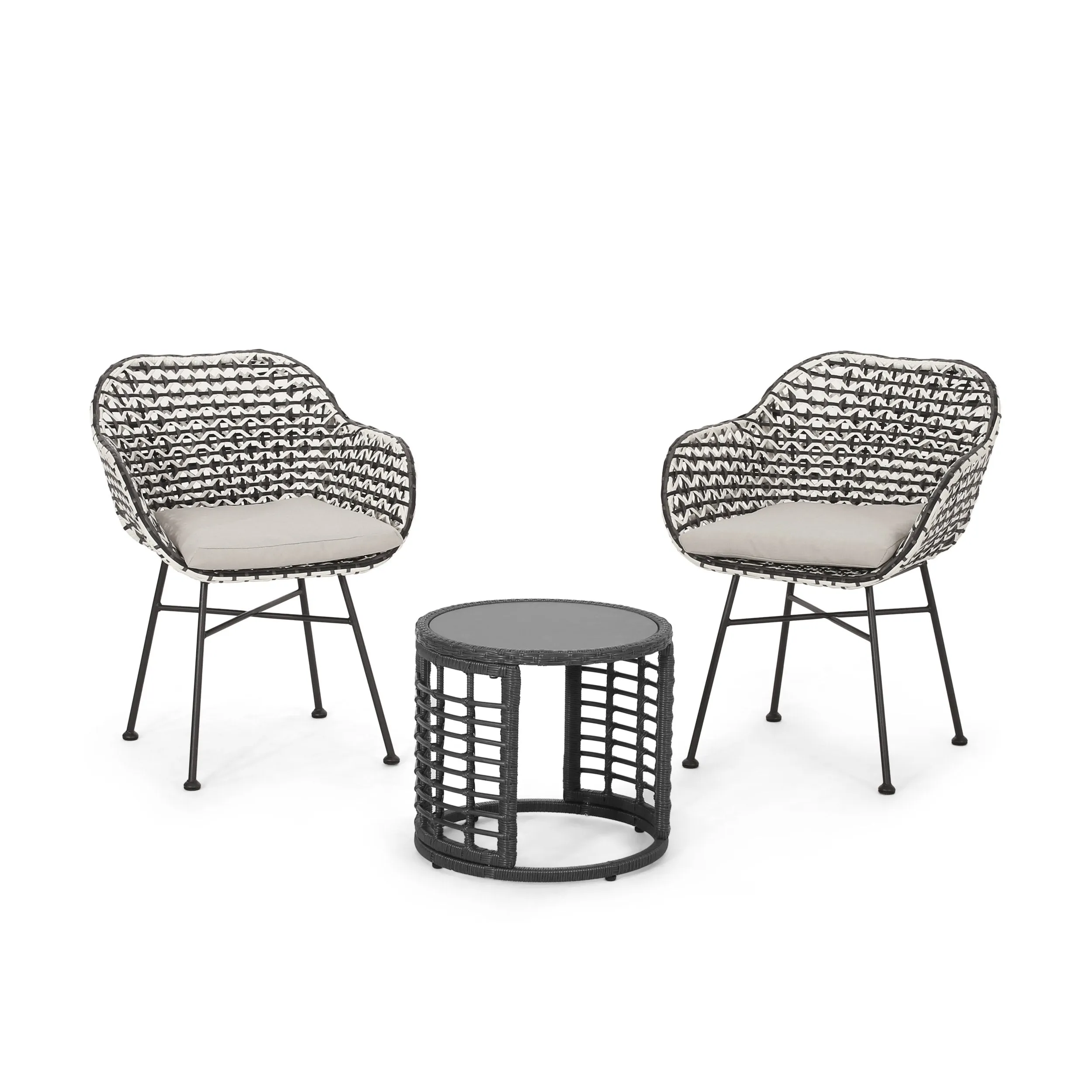 Outdoor 3 Piece Wicker Chat Set - NH107313 patio chairs, outdoor seating