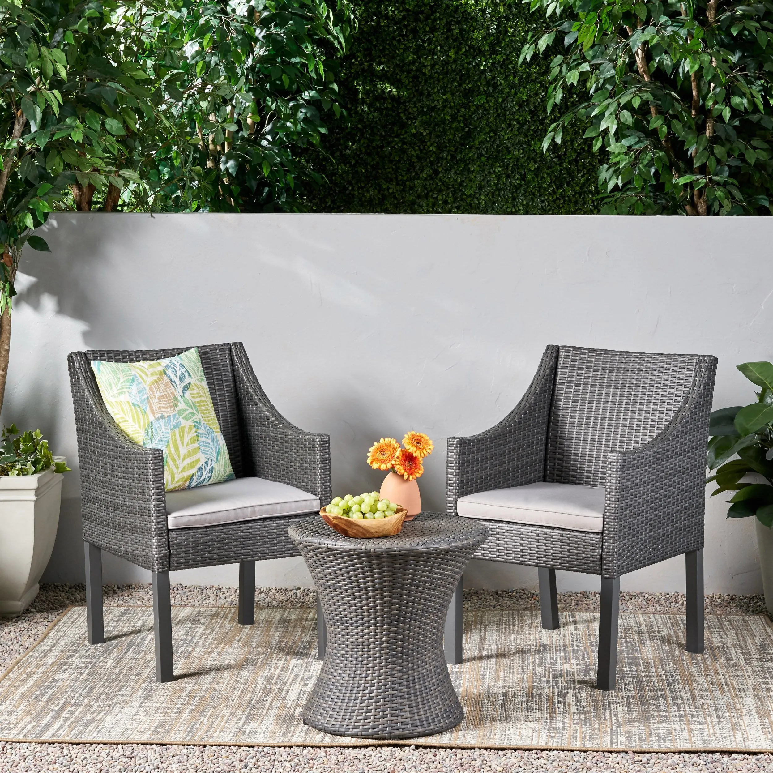 Outdoor 3 Piece Wicker Chat Set - NH747403 patio chairs, outdoor seating