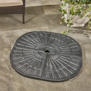 Outdoor 30lb Fan-Shaped Resin Umbrella Base (Set of 4), Brushed Black - NH586403 patio chairs, outdoor seating