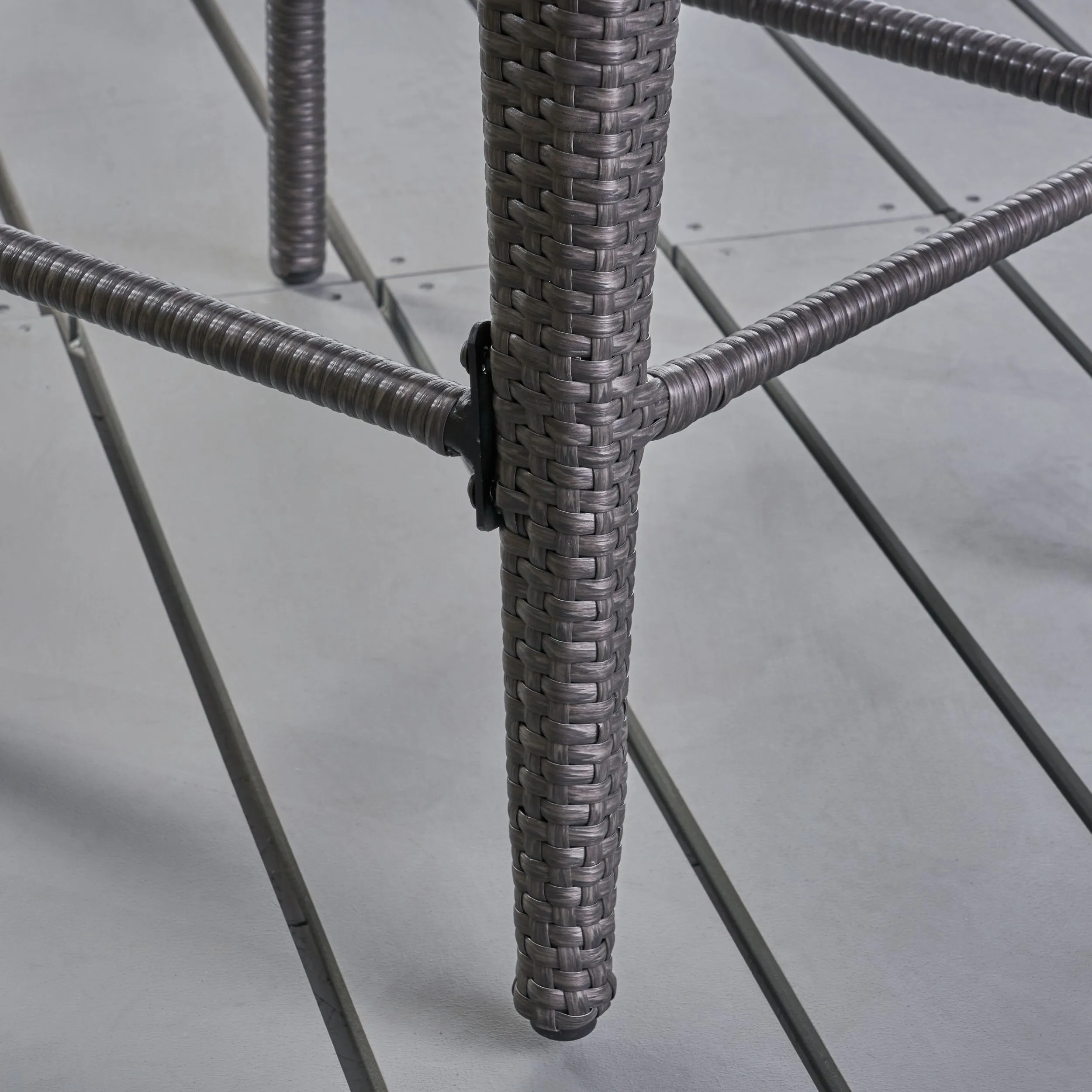 Outdoor 38 Inch Wicker Barstool (Set of 4), Grey - NH594403