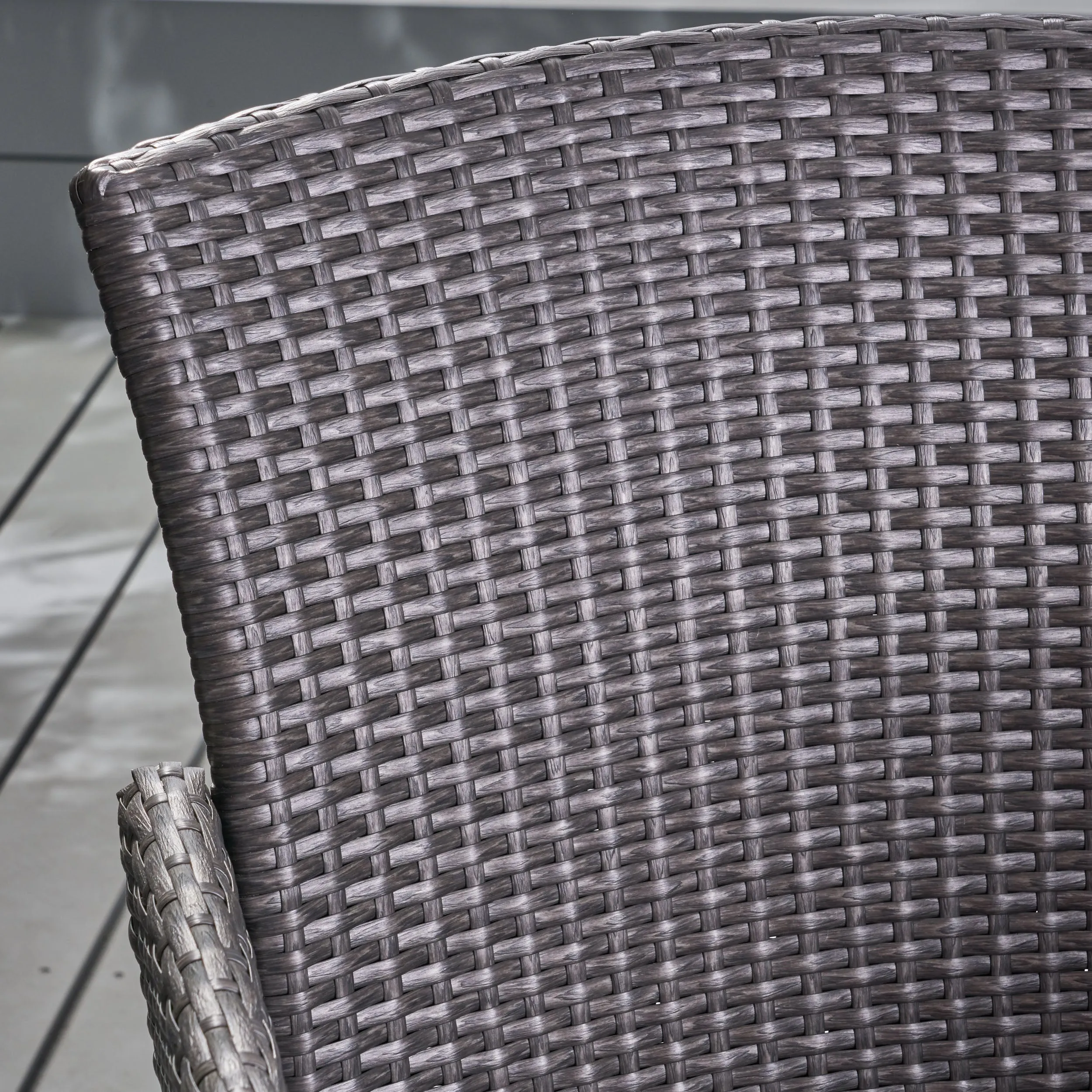Outdoor 38 Inch Wicker Barstool (Set of 4), Grey - NH594403