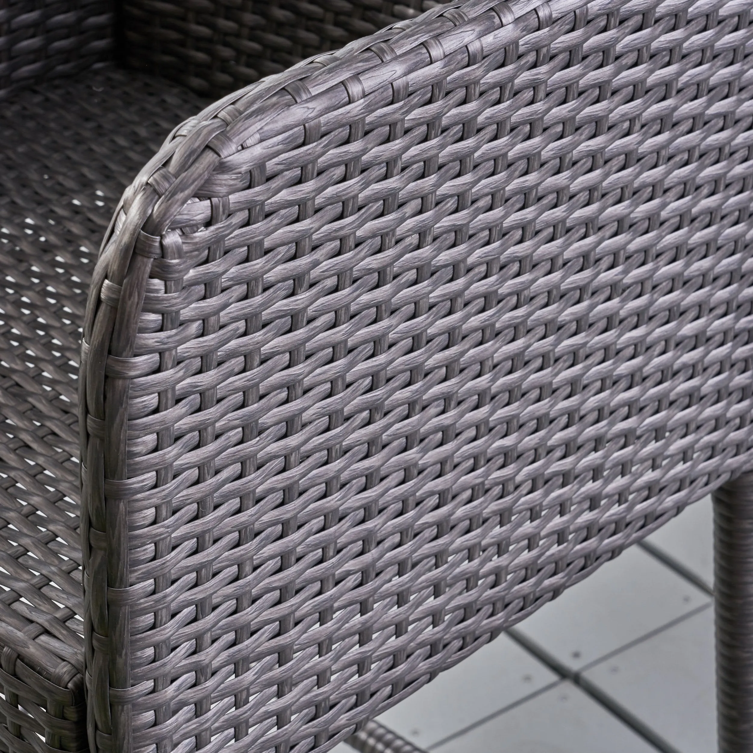 Outdoor 38 Inch Wicker Barstool (Set of 4), Grey - NH594403