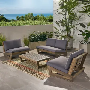 Outdoor 4 Seater Chat Set with Coffee Table - NH790013 patio chairs, outdoor seating