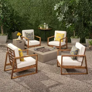Outdoor 4 Seater Chat Set with Fire Pit - NH273013 patio chairs, outdoor seating