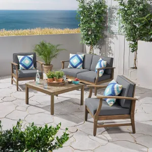 Outdoor 5 Piece Acacia Wood Chat Set - NH023803 patio chairs, outdoor seating