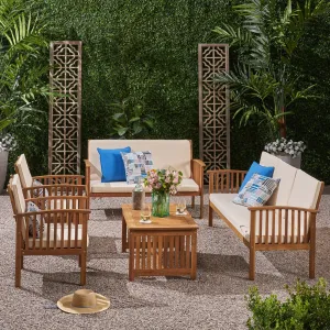 Outdoor 5 Piece Acacia Wood Conversational Set - NH891803 patio chairs, outdoor seating