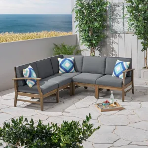 Outdoor 5 Piece Acacia Wood Sectional Sofa Set - NH223803 patio chairs, outdoor seating